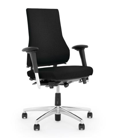 ESD Office Chair AES 2.4 Extra High Back Extra Thick Backrest Chair Leather Black ESD Hard Castors BMA Axia 2.4 Office Chairs Flokk - 530-2.4-ON-3AZ-AP-ESD-MANO-S-BLA-HC